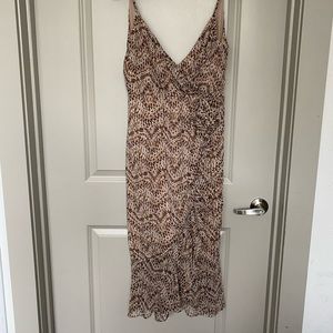 BARDOT Womens Brown Printed Spaghetti Strap Formal Hi-Low Dress | Size 8 | NWT